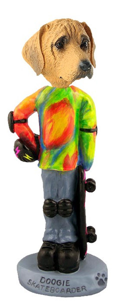 Rhodesian Ridgeback Skateboarder Doogie Collectible Dog Figurine