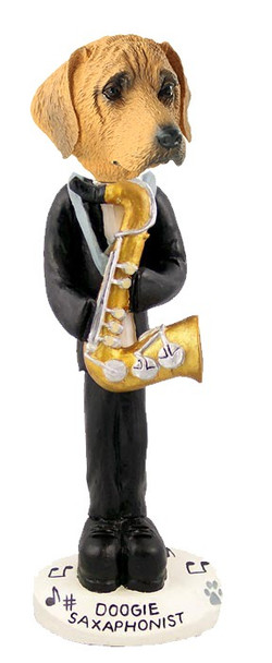 Rhodesian Ridgeback Saxophonist Doogie Collectible Dog Figurine
