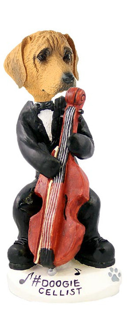 Rhodesian Ridgeback Cellist Doogie Collectible Dog Figurine