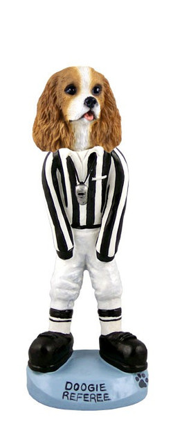 Brown & White Cavalier King Charles Spaniel Referee Doogie Collectible Dog Figurine