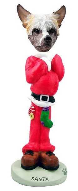 Chinese Crested Santa Doogie Collectible Dog Figurine