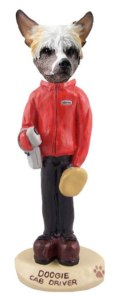 Chinese Crested Cab Driver Doogie Collectible Dog Figurine
