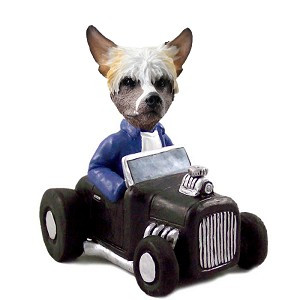 Chinese Crested Hot Rod Doogie Collectible Dog Figurine