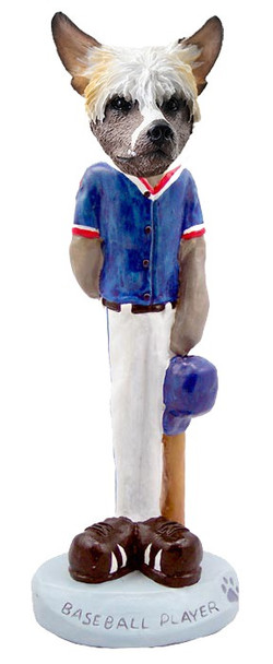 Chinese Crested Baseball Doogie Collectible Dog Figurine
