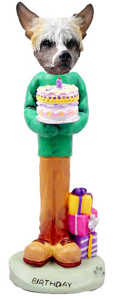 Chinese Crested Birthday Doogie Collectible Dog Figurine