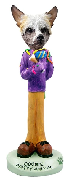 Chinese Crested Party Animal Doogie Collectible Dog Figurine