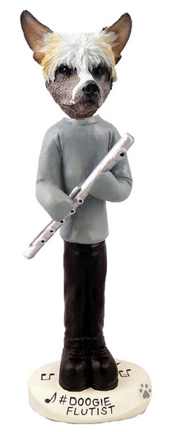 Chinese Crested Flutist Doogie Collectible Dog Figurine