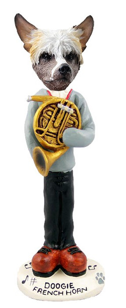 Chinese Crested French Horn Doogie Collectible Dog Figurine