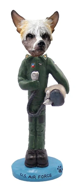 Chinese Crested U S Air Force Doogie Collectible Dog Figurine