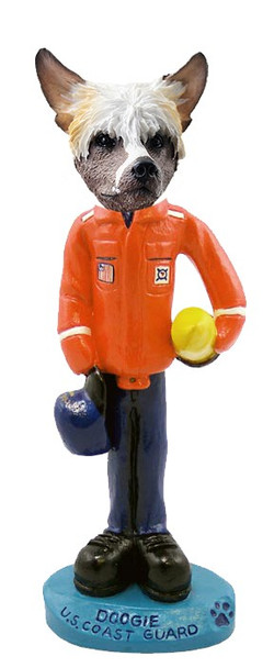 Chinese Crested U S Coast Guard Doogie Collectible Dog Figurine