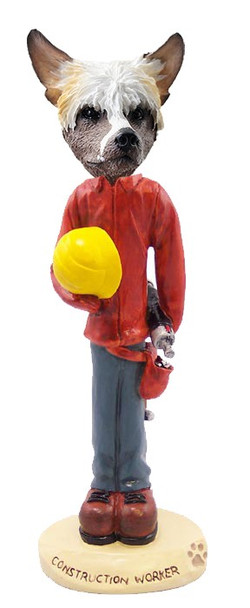 Chinese Crested Construction Worker Doogie Collectible Dog Figurine