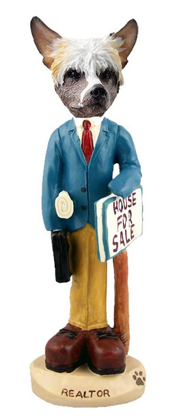 Chinese Crested Male Realtor Doogie Collectible Dog Figurine