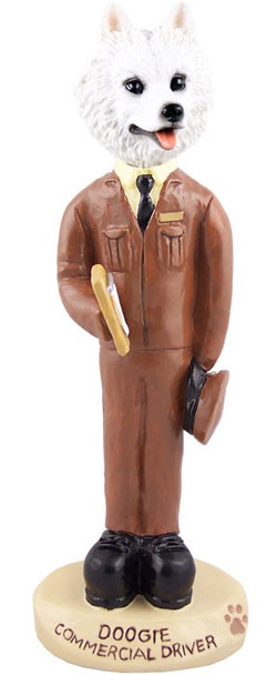 American Eskimo Commercial Driver Doogie Collectible Dog Figurine