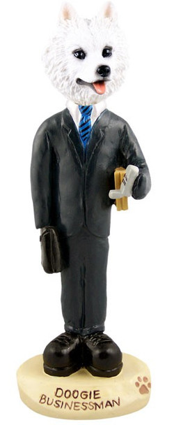 American Eskimo Businessman Doogie Collectible Dog Figurine