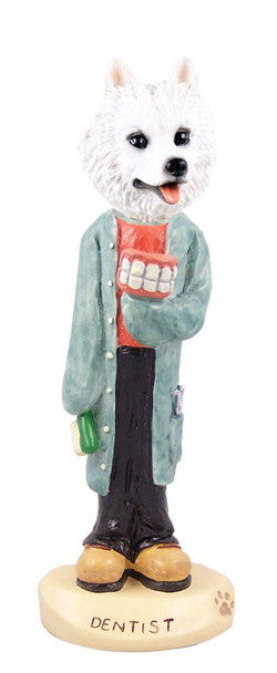 American Eskimo Dentist Doogie Collectible Dog Figurine