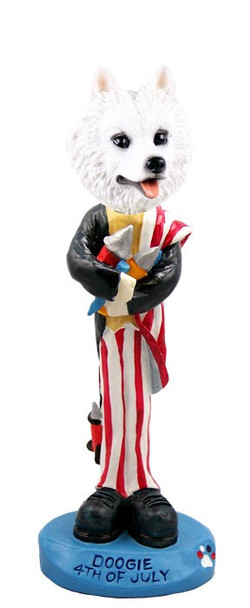 American Eskimo 4th of July Doogie Collectible Dog Figurine