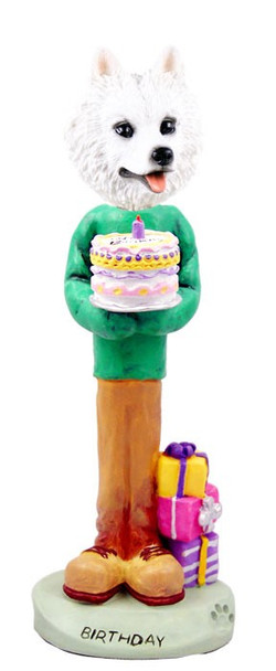 American Eskimo Birthday Doogie Collectible Dog Figurine