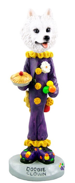 American Eskimo Clown Doogie Collectible Dog Figurine