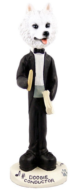 American Eskimo Conductor Doogie Collectible Dog Figurine