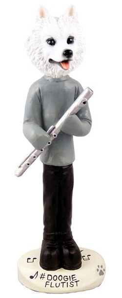 American Eskimo Flutist Doogie Collectible Dog Figurine