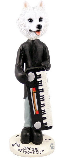 American Eskimo Keyboardist Doogie Collectible Dog Figurine