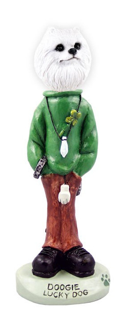 Miniature American Eskimo Lucky Doogie Collectible Dog Figurine