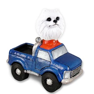 Miniature American Eskimo Pickup Doogie Collectible Dog Figurine