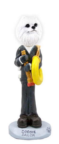 Miniature American Eskimo Sailor Doogie Collectible Dog Figurine