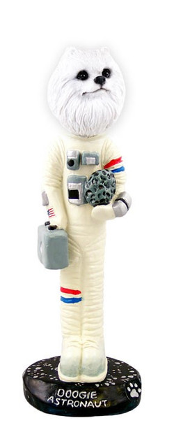 Miniature American Eskimo Astronaut Doogie Collectible Dog Figurine