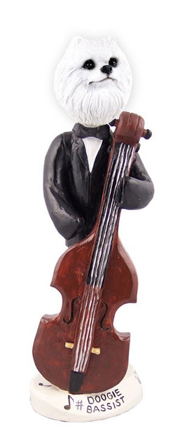 Miniature American Eskimo Bassist Doogie Collectible Dog Figurine