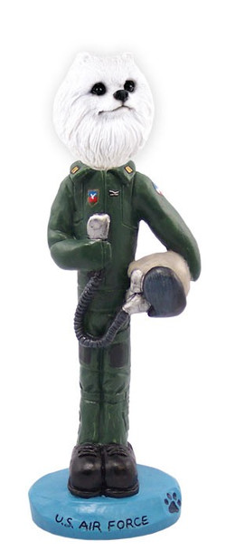 Miniature American Eskimo U S Air Force Doogie Collectible Dog Figurine