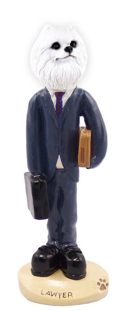 Miniature American Eskimo Lawyer Doogie Collectible Dog Figurine