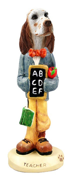 Orange Belton English Setter Teacher Doogie Collectible Dog Figurine