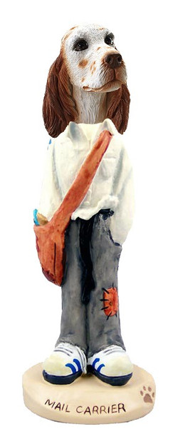 Orange Belton English Setter Mail Carrier Doogie Collectible Dog Figurine