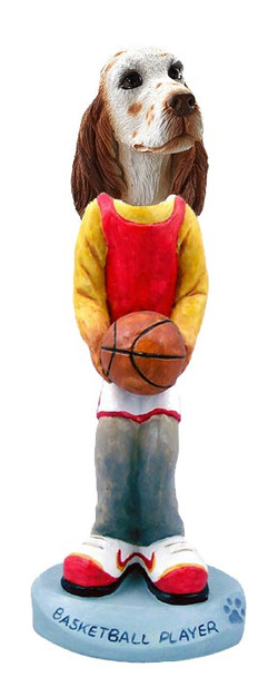 Orange Belton English Setter Basketball Doogie Collectible Dog Figurine