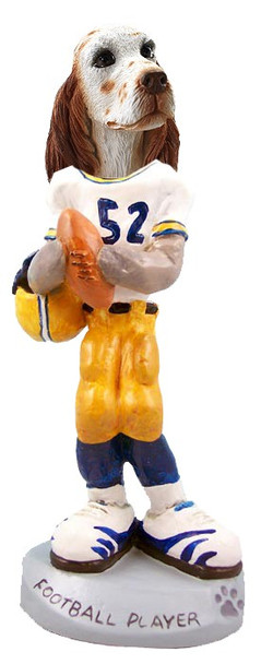 Orange Belton English Setter Football Player Doogie Collectible Dog Figurine