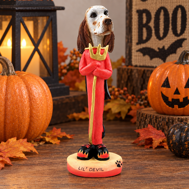 Orange Belton English Setter Lil Devil Doogie Collectible Dog Figurine