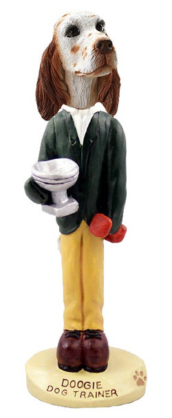 Orange Belton English Setter Trainer Doogie Collectible Dog Figurine