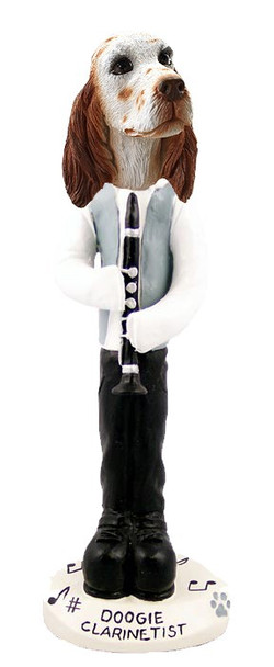 Orange Belton English Setter Clarinetist Doogie Collectible Dog Figurine