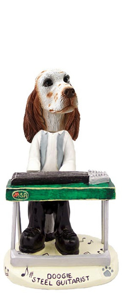 Orange Belton English Setter Steel Guitarist Doogie Collectible Dog Figurine