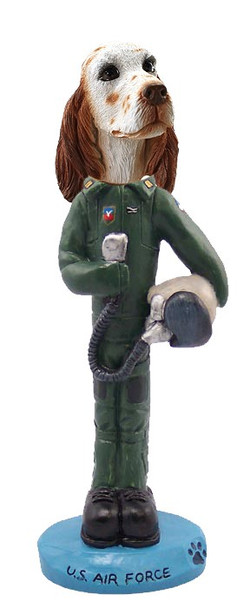 Orange Belton English Setter U S Air Force Doogie Collectible Dog Figurine