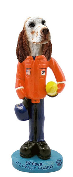 Orange Belton English Setter U S Coast Guard Doogie Collectible Dog Figurine
