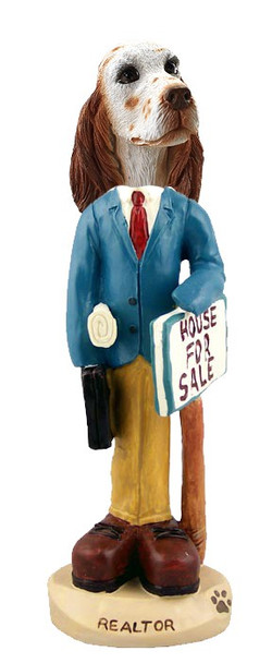 Orange Belton English Setter Male Realtor Doogie Collectible Dog Figurine