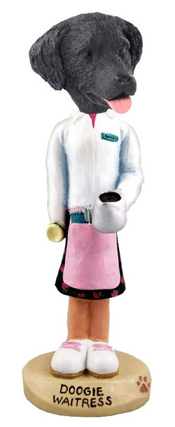 Flat Coated Retriever Waitress Doogie Collectible Dog Figurine