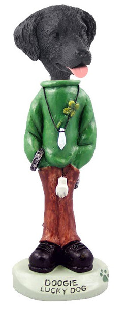 Flat Coated Retriever Lucky Doogie Collectible Dog Figurine