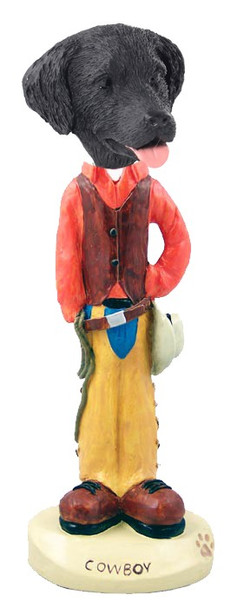 Flat Coated Retriever Cowboy Doogie Collectible Dog Figurine