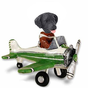 Flat Coated Retriever Airplane Doogie Collectible Dog Figurine