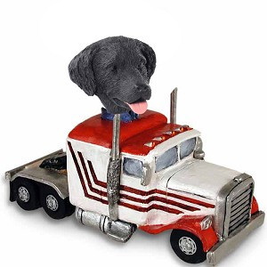 Flat Coated Retriever Truck Tractor Doogie Collectible Dog Figurine