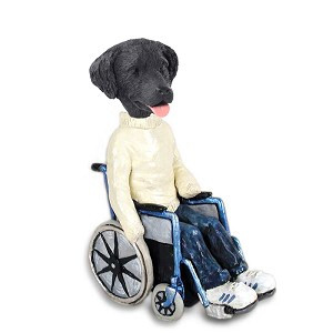 Flat Coated Retriever Wheelchair Doogie Collectible Dog Figurine