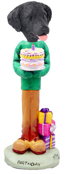 Flat Coated Retriever Birthday Doogie Collectible Dog Figurine
